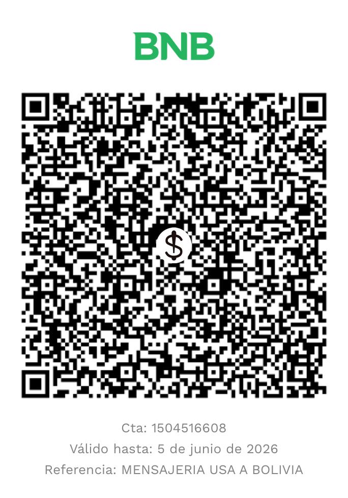 BNB QR – Mensajería USA a Bolivia